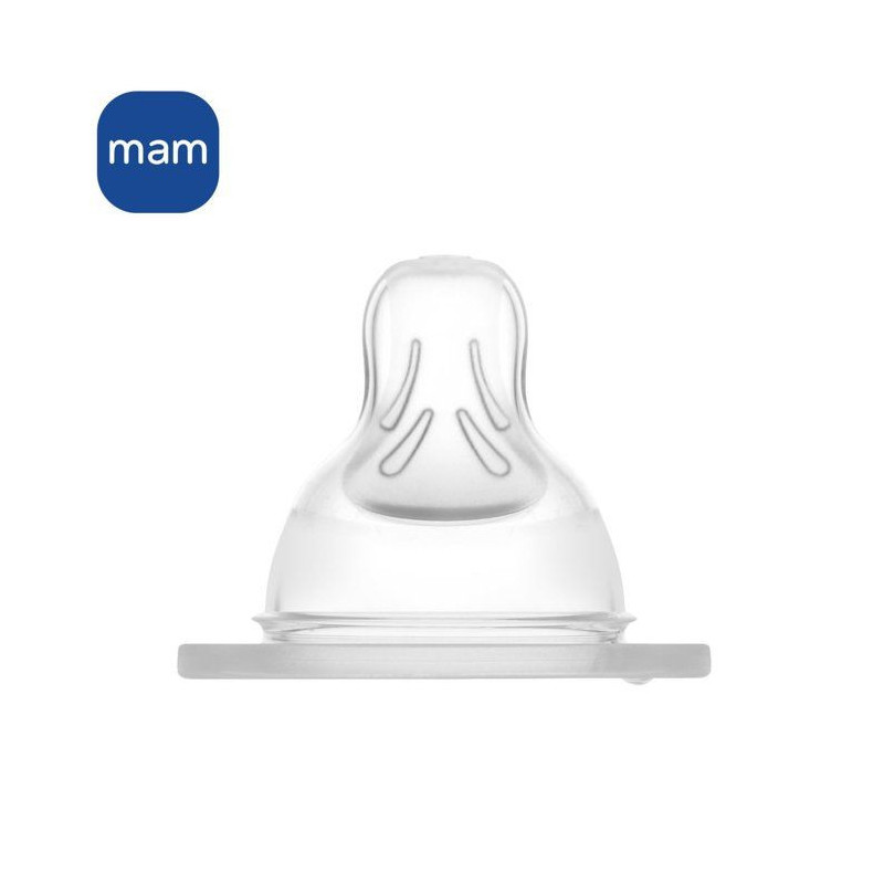 MAM Anatomic Teat - Flow 2 Medium - Silicone - Pack of 2 - Transparent
