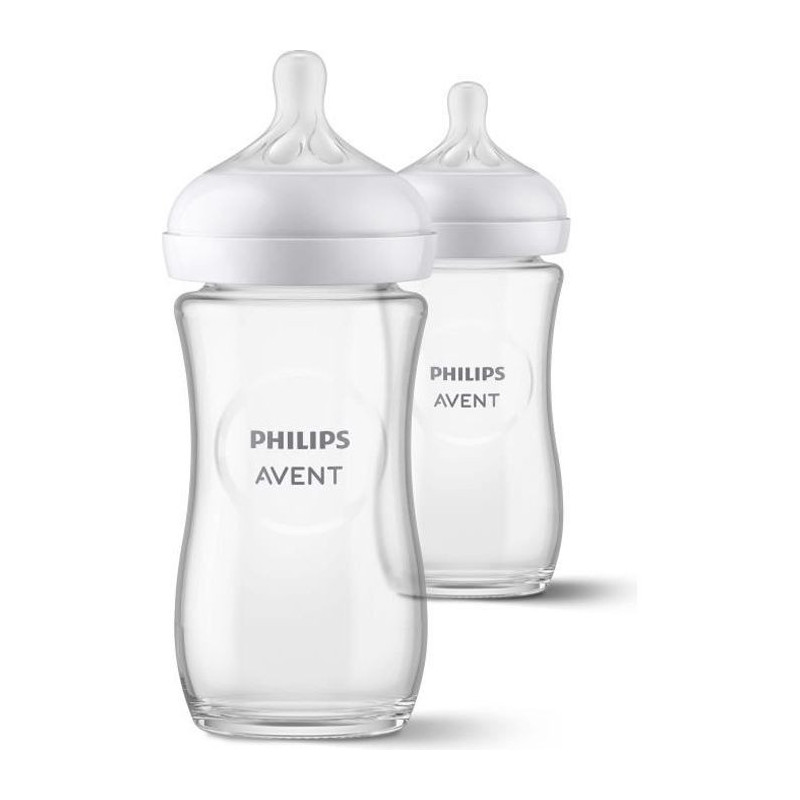 Set of 2 Natural Biberons 3.0 Philips Avent Scy933/02 - 240 ml - in gl