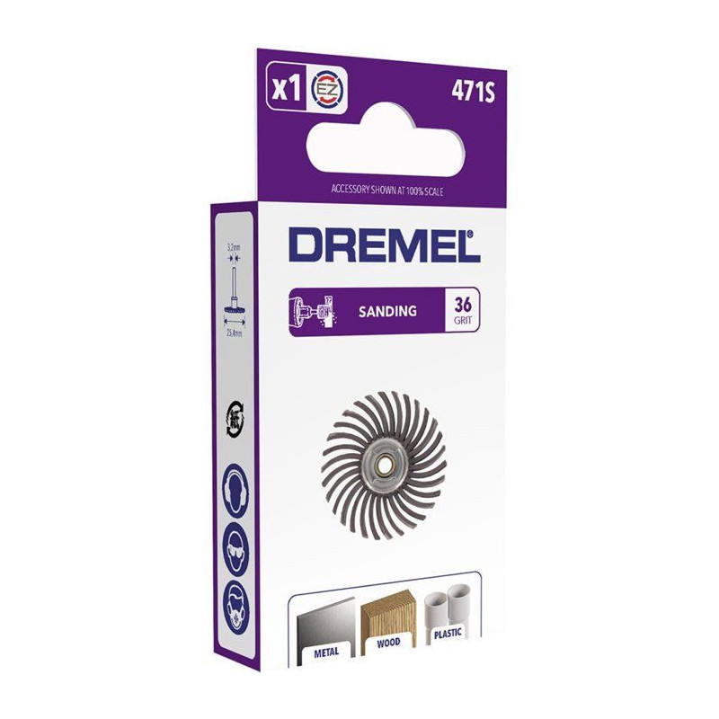 Dremel S471 'Diameter 25mm, grain 36 precision brush, for sanding and