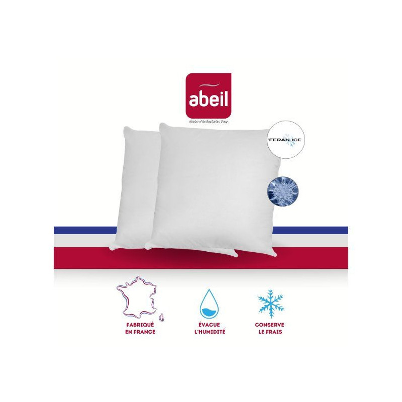 Abeil Lot of 2 soft pillows Iceberg 60x60cm