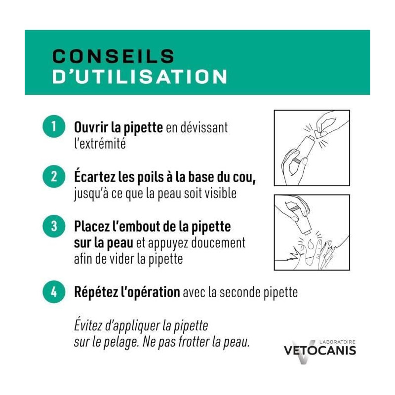 VETOCANIS 4 Anti-flea and anti-tick pipettes - For Cat - 4x 1 month pr