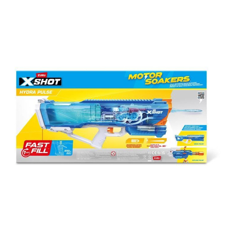 Motorized water gun - ZURU - X-SHOT Hydra Pulse - Quick filling - Rech