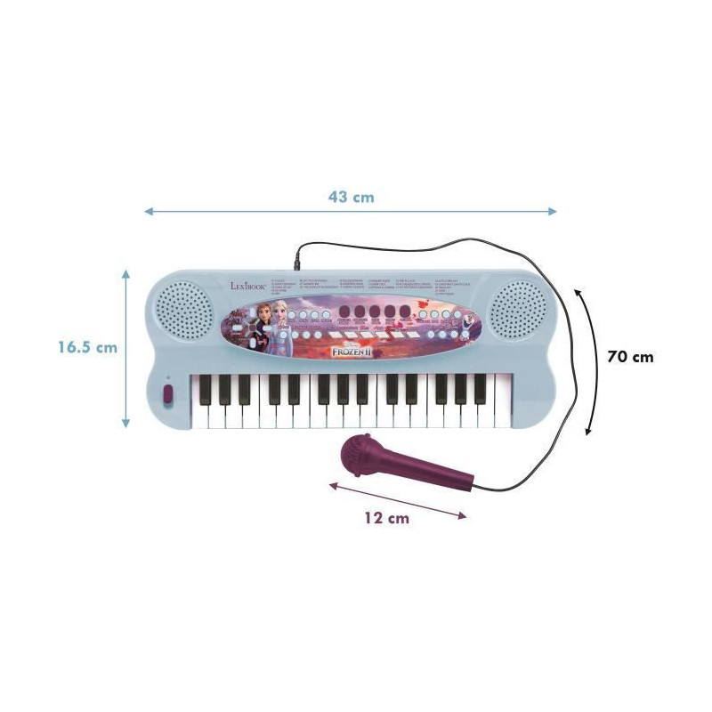 LEXIBOOK - Frozen II - Electronic Keyboard with Mic (32 keys)