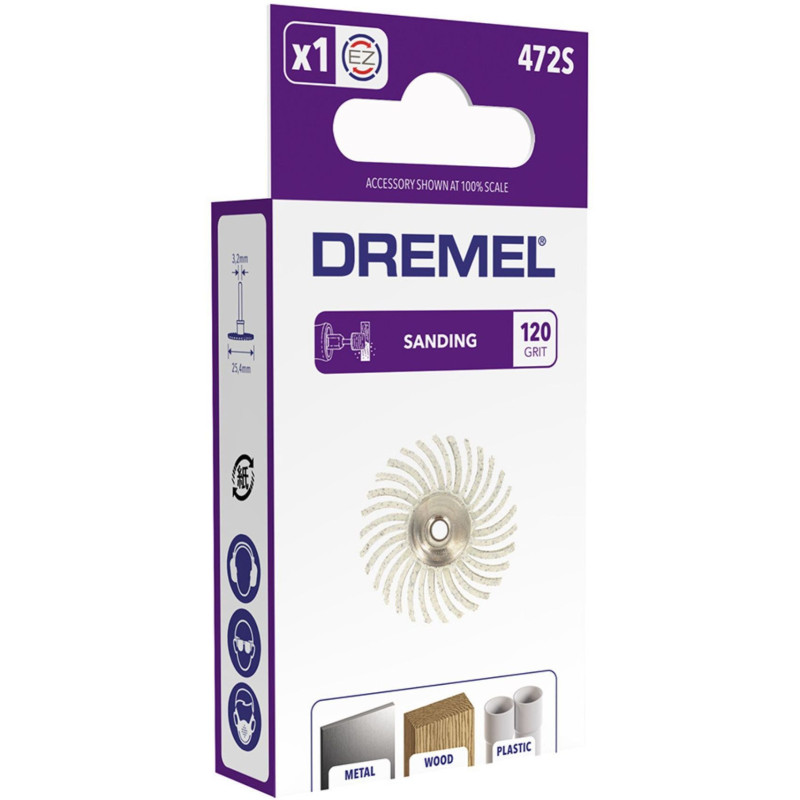 Dremel S472 precision brush (25mm diameter, grain 120, for sanding and