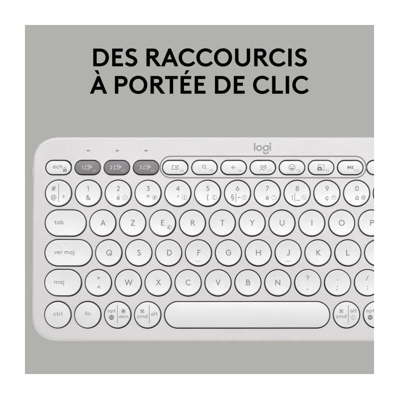 LOGITECH - Wireless keyboard - Pebble Keys 2 K380s - Bluetooth - Easy-
