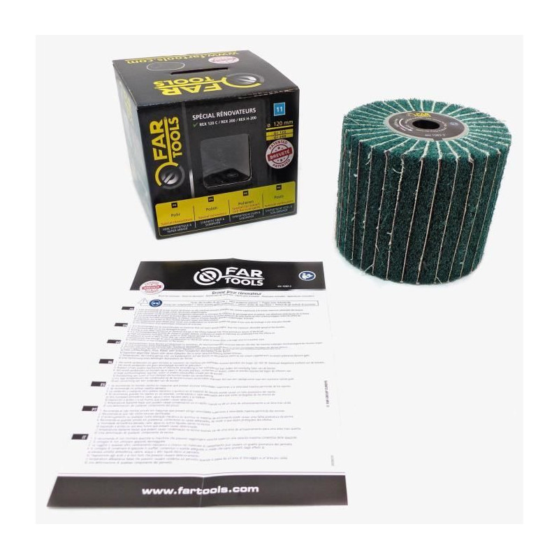 Fartools Synthetic fiber brush and abrasive strips Ø120mm/L100mm