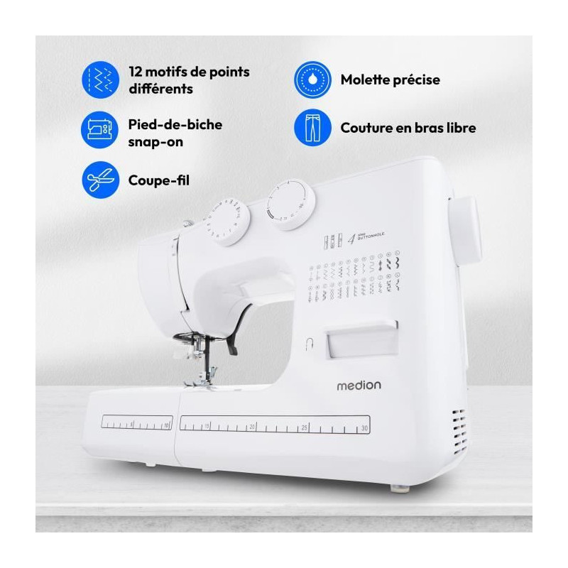Sewing Machine - MEDION - SM 60 - 62W - 24 Stitches + Double Stitches
