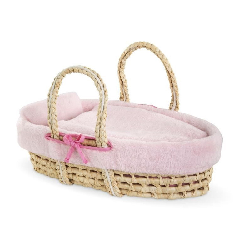 Baby doll accessories - COROLLE - Pink plush bassinet set - for 36 and
