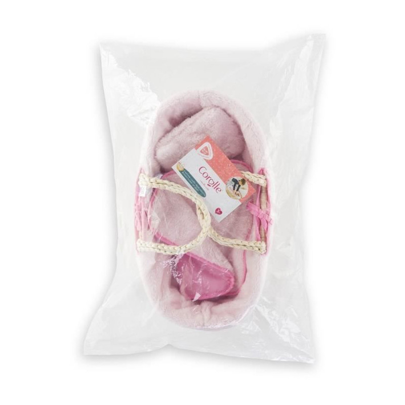 Baby doll accessories - COROLLE - Pink plush bassinet set - for 36 and
