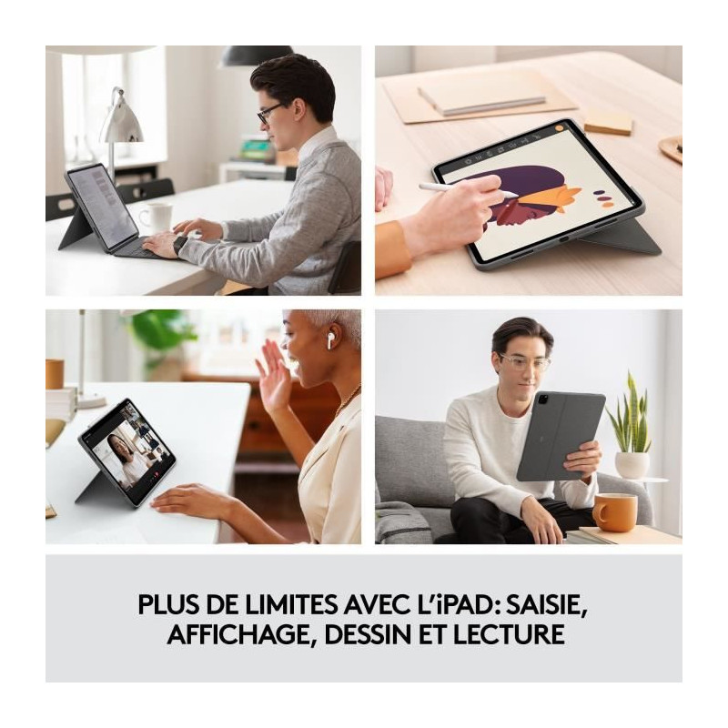 Keyboard and case - Tablet - Logitech - COMBO TOUCH IPAD AIR PRO 12.9