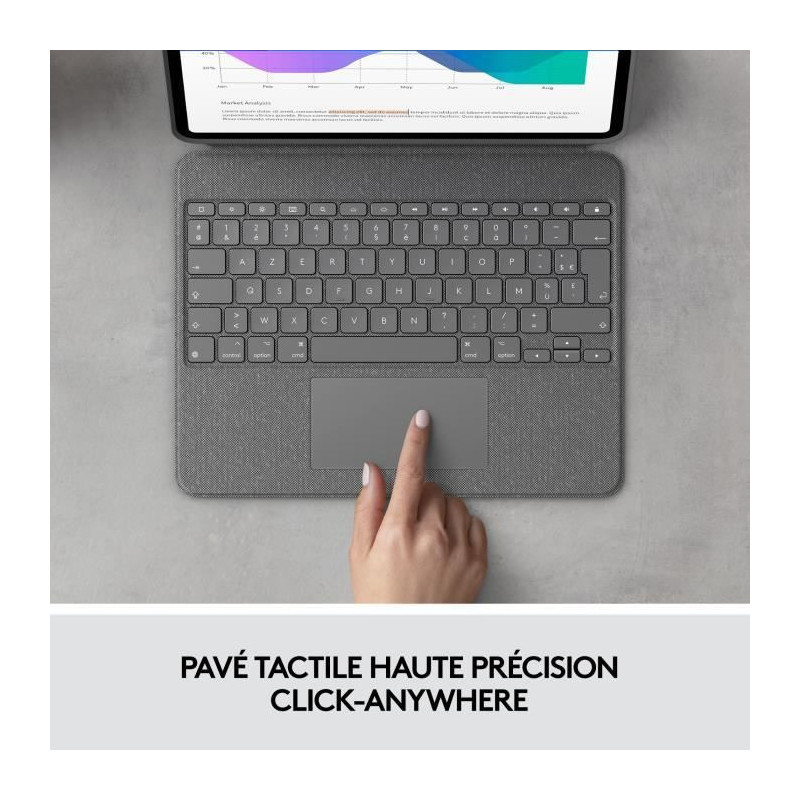 Keyboard and case - Tablet - Logitech - COMBO TOUCH IPAD AIR PRO 12.9