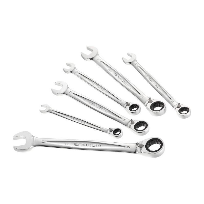 FACOM Set of 6 combination ratchet wrenches