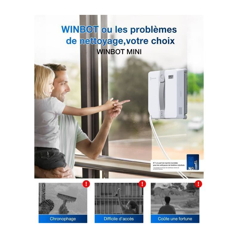 ECOVACS WINBOT Mini - Window Cleaning Robot - Compact Design - Dual No
