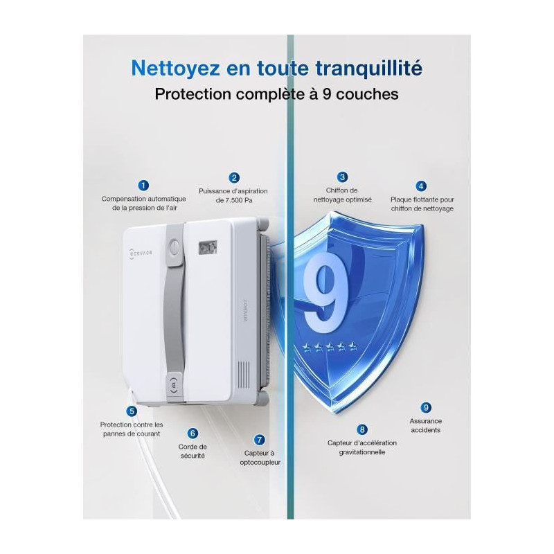 ECOVACS WINBOT Mini - Window Cleaning Robot - Compact Design - Dual No