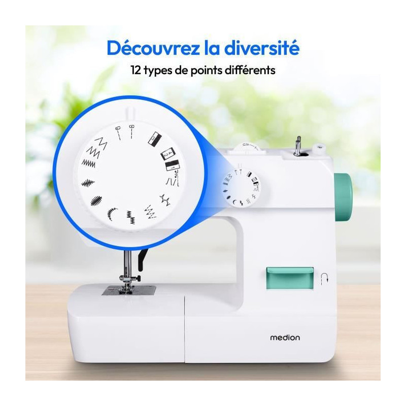 Sewing Machine - MEDION - SM 70 - 71W - 12 Stitches - 700 rpm – LED