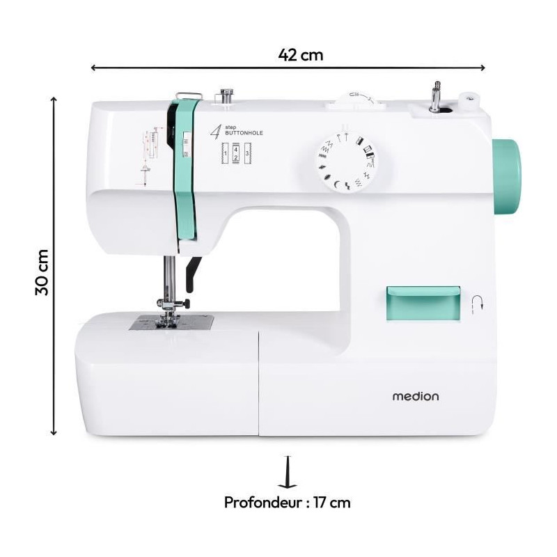 Sewing Machine - MEDION - SM 70 - 71W - 12 Stitches - 700 rpm – LED