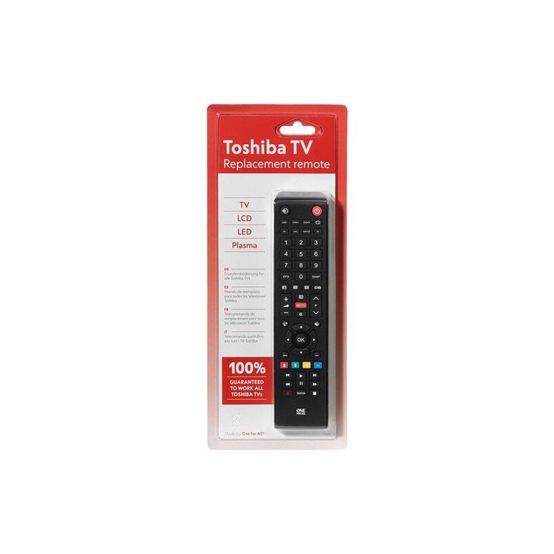 ONE FOR ALL URC1919 Remote Control for any Toshiba TV - Black