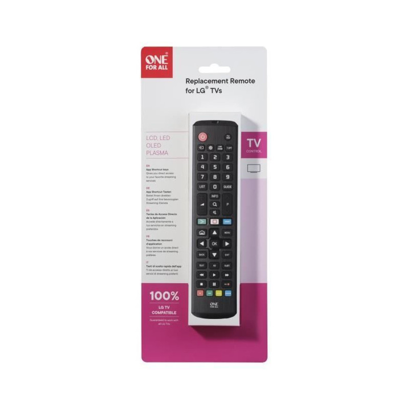 ONE FOR ALL URC4911 - Replacement remote control for LG TV