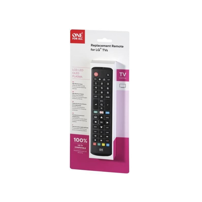 ONE FOR ALL URC4911 - Replacement remote control for LG TV