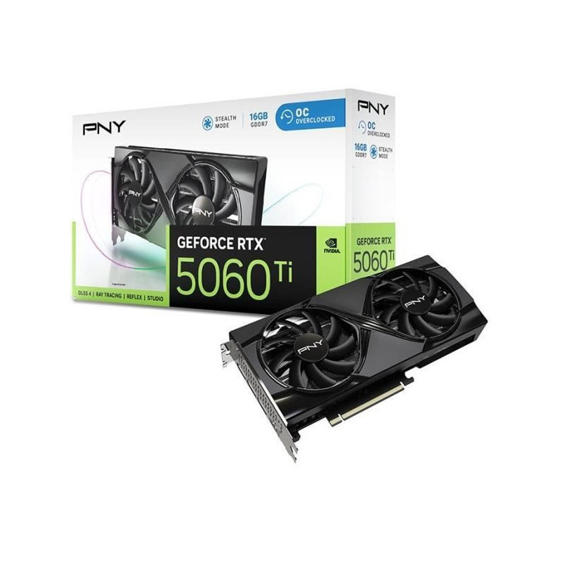 PNY - Graphics card - GeForce RTX™ 5060 Ti - 16GB - Overclocked Dual