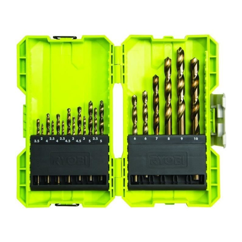 RYOBI Stackable Box 19 Drill HSS metal 2 to 10 mm