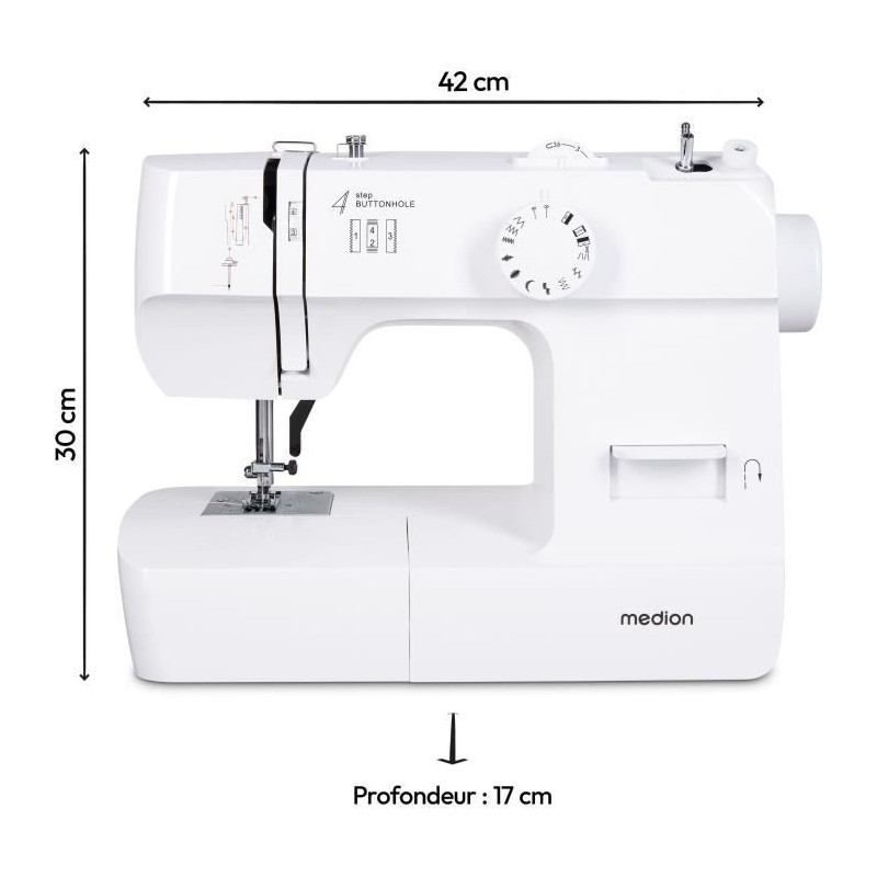Sewing Machine - MEDION - SM 70 - 71W - 12 Stitches - 700 rpm - LED -