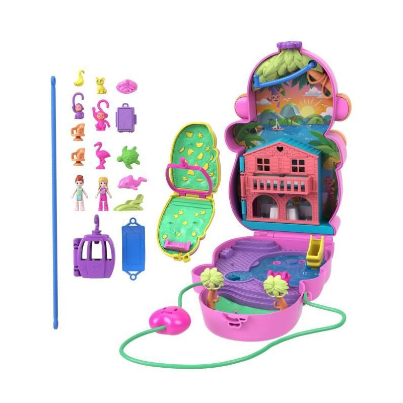 Polly Pocket - Mommy Monkey and Baby - 2 Mini-Figures Set HWP04