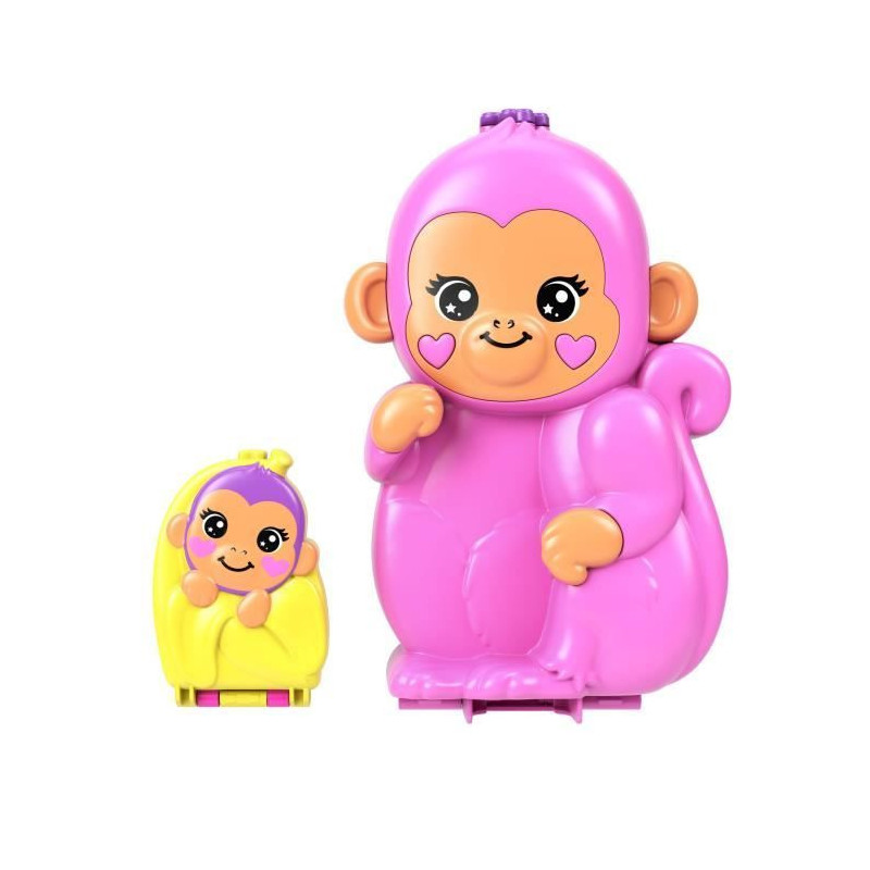 Polly Pocket - Mommy Monkey and Baby - 2 Mini-Figures Set HWP04