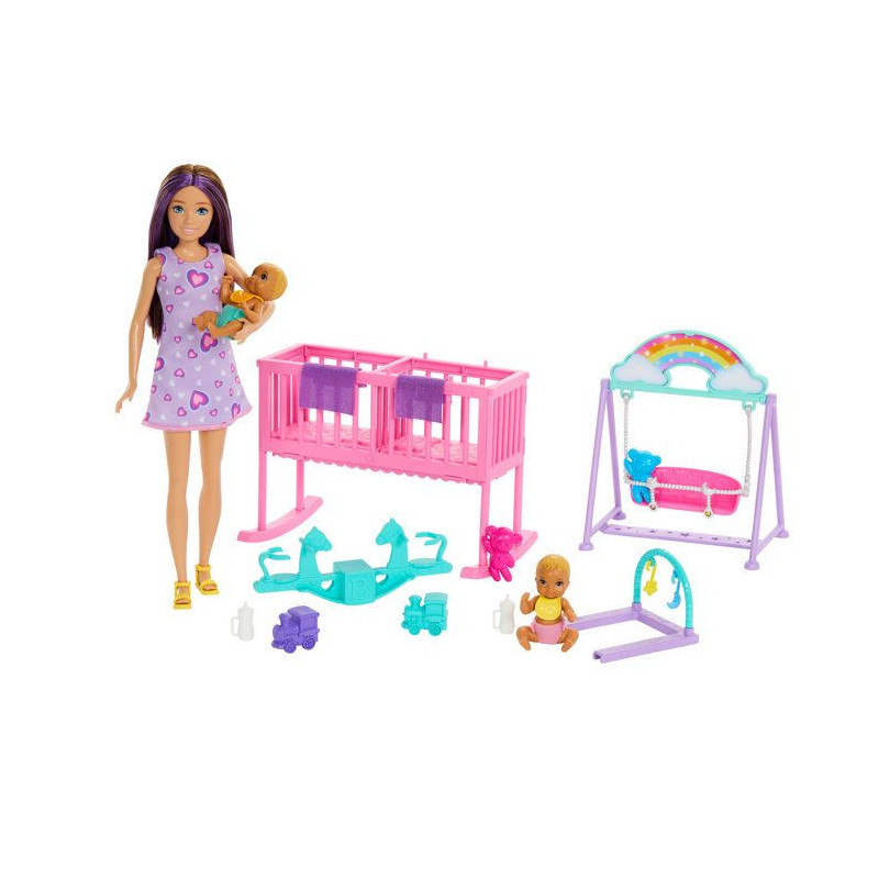 Barbie-The Twins' Room-Skipper Playset, Babies and Accessories HXM99