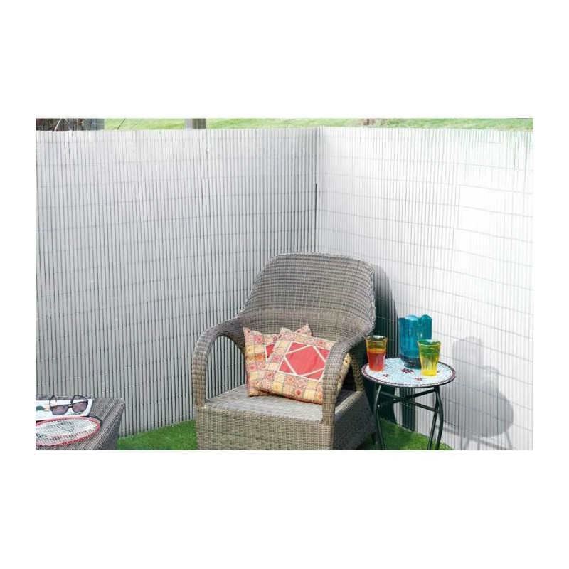 Double-sided PVC reed screen - NATURE - 1 x 3 m - 1600 g/m² - Blackou