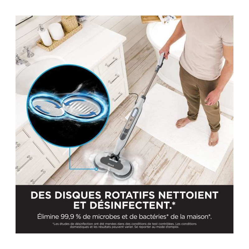 SHARK S8201EU Steam Mop - Automatic Steam Mop - 2 rotating pads - 3 st