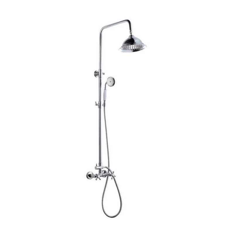 Rousseau shower column with retro mixer tap - chrome