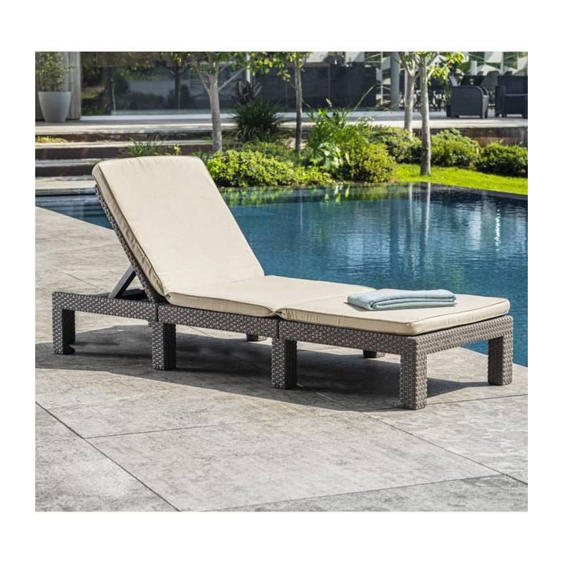 Keter Chair Long With Daytona Cappuccino 441308 cushion