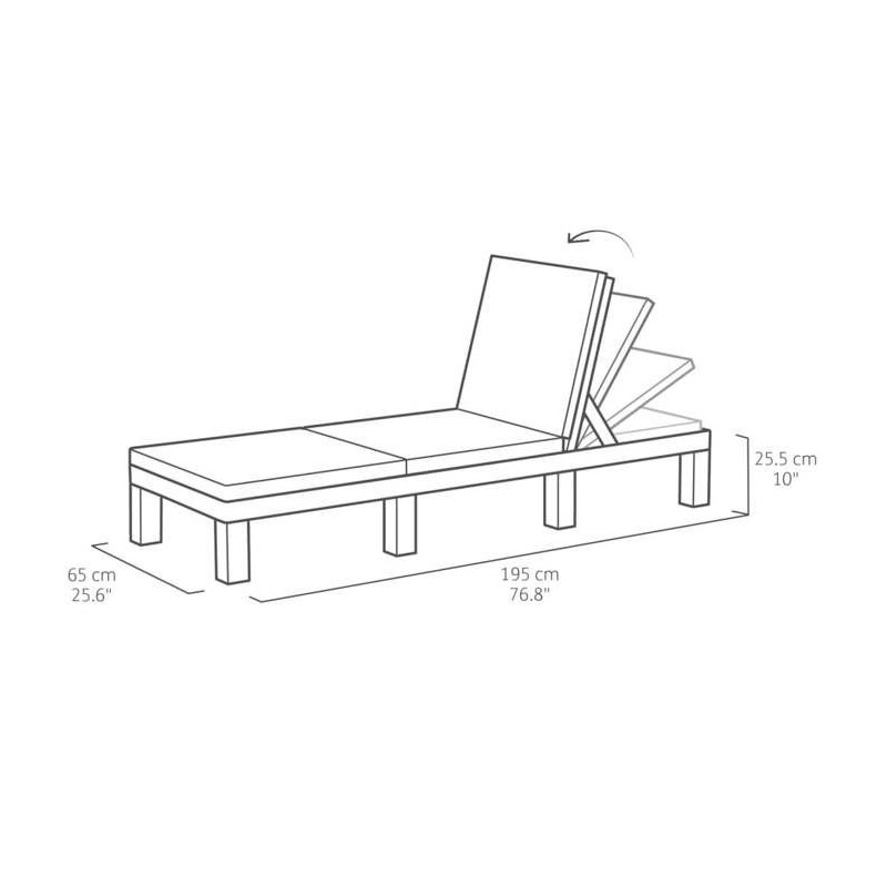 Keter Chair Long With Daytona Cappuccino 441308 cushion