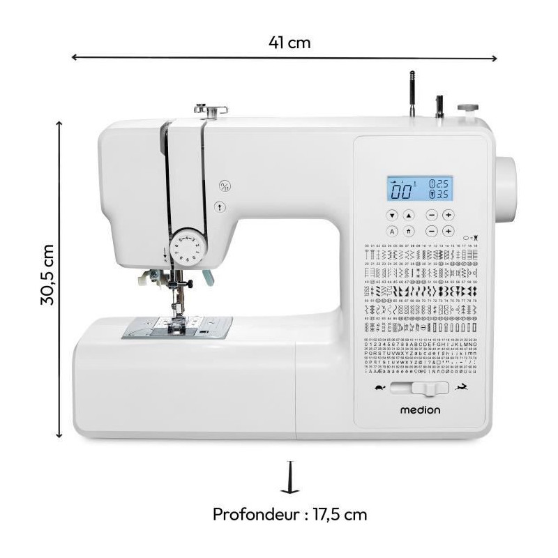 Digital Sewing Machine - MEDION - SD 36 - 38W - 270 Stitches - 700 rpm