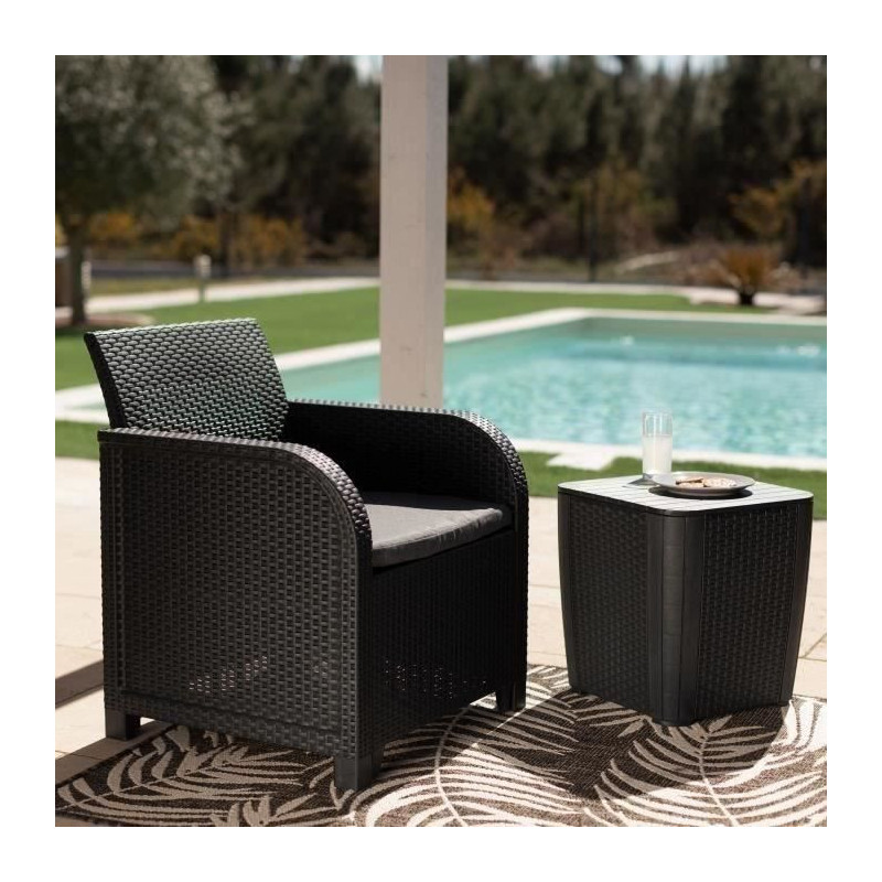 Garden armchair with cushion - resin - Allibert by Keter - Sanremo - G