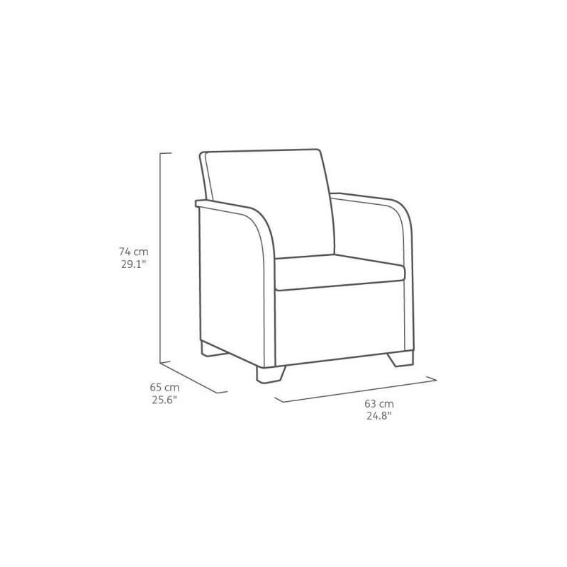 Garden armchair with cushion - resin - Allibert by Keter - Sanremo - G