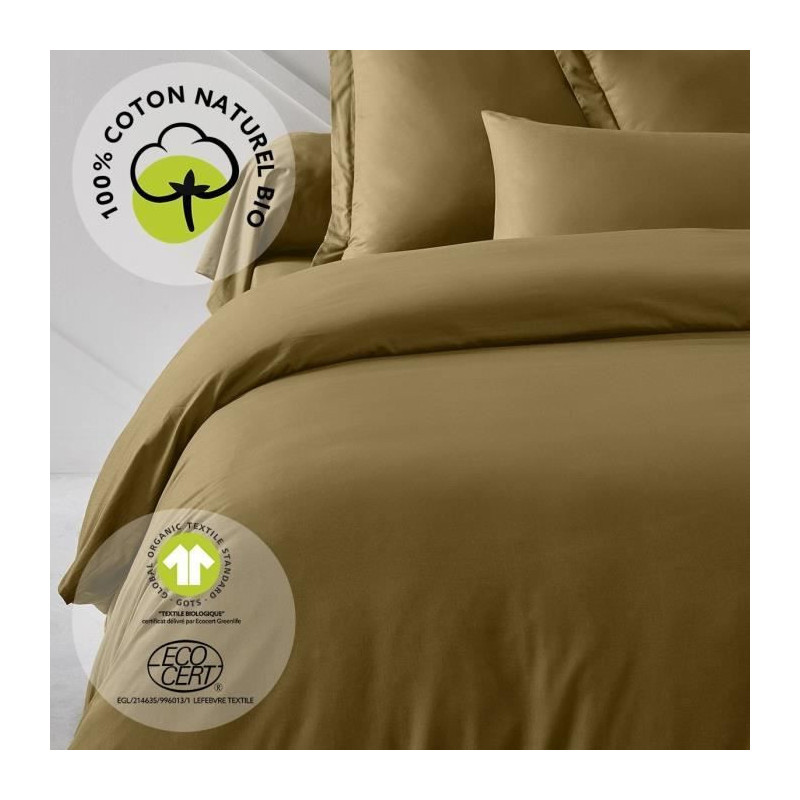 Bedding set - TODAY - 220 x 240 cm - Organic cotton - Bronze - 2 pillo