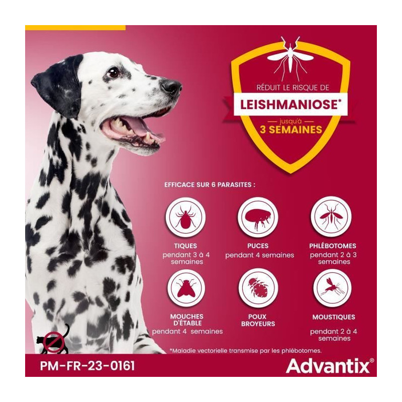 Advantix Dog Antiparasitic solution very large breed 40 to 60kg 6 pipe