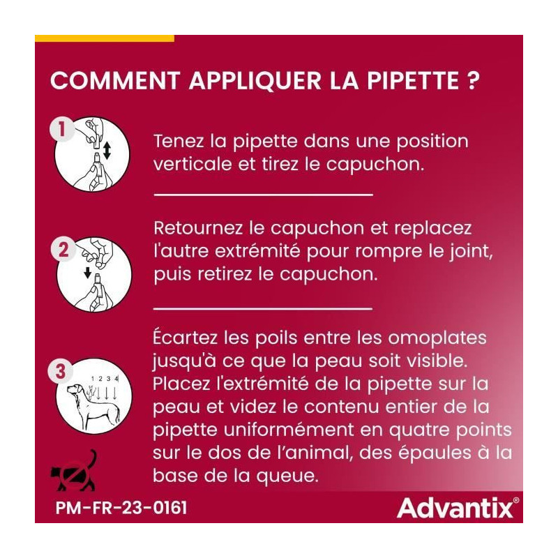 Advantix Dog Antiparasitic solution very large breed 40 to 60kg 6 pipe