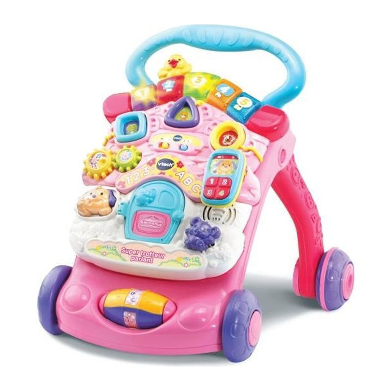 SUPER TROTTEUR SPEAKING 2 IN 1 PINK