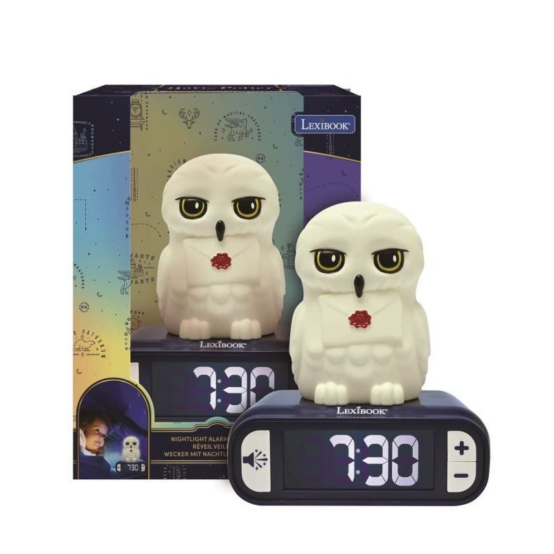 LEXIBOOK Digital Night Light Alarm Clock - Hedwig - 3D Light and Sound