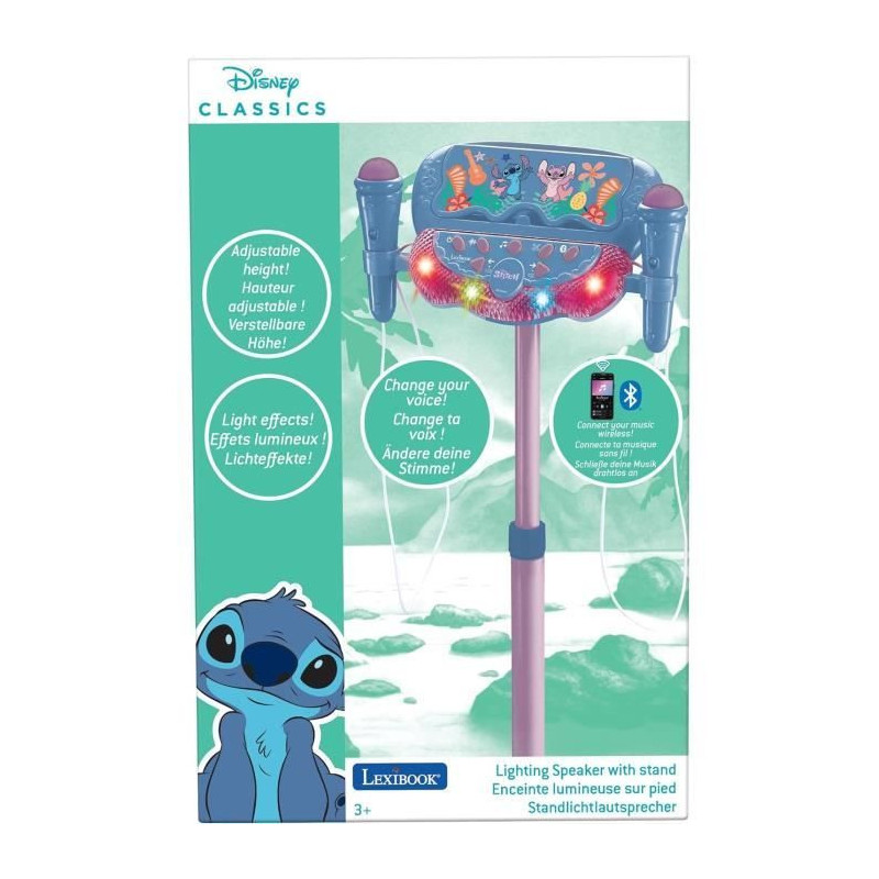 Stitch Microphone on Adjustable Lighted Stand with Speaker, 2 Mics and
