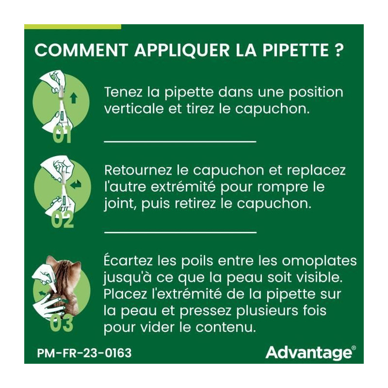 Advantage antipuce rabbit chat solution 1 to 4kg 6 pipettes