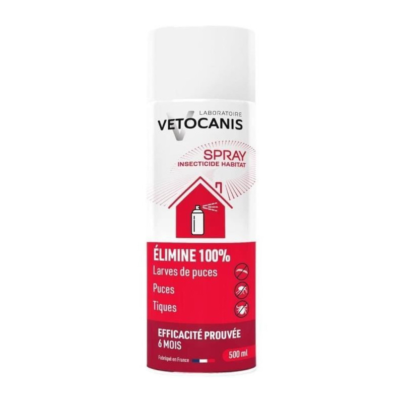 VETOCANIS Anti-flea and anti-mite spray for the home - 500 ml - For ca