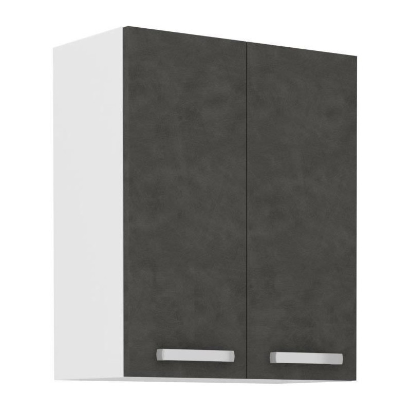 High cabinet with hinged doors - Matt gray - L 60 cm x D 31.6 x H 72 c