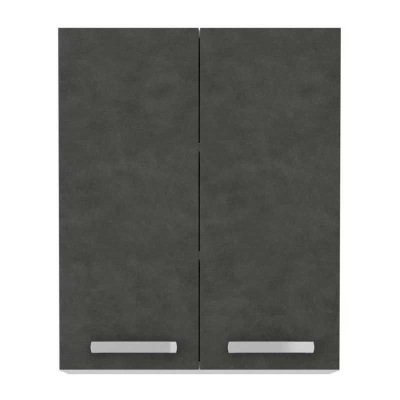 High cabinet with hinged doors - Matt gray - L 60 cm x D 31.6 x H 72 c