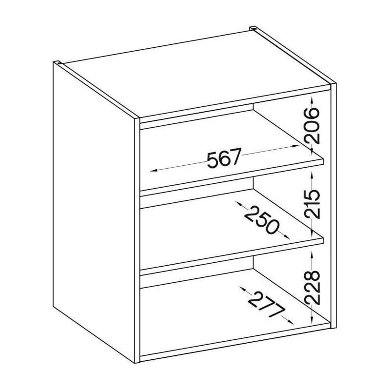 High cabinet with hinged doors - Matt gray - L 60 cm x D 31.6 x H 72 c