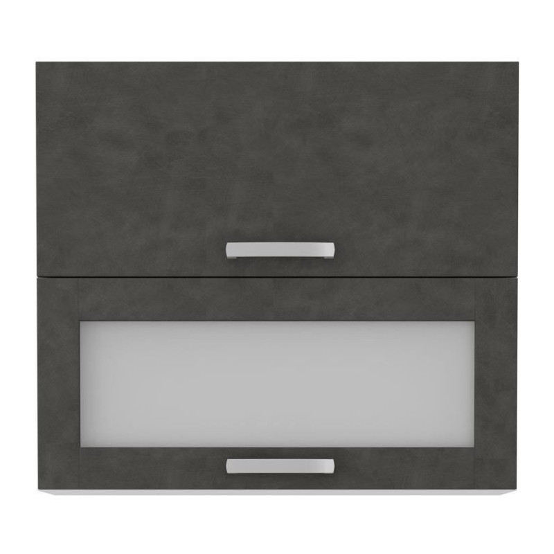 High cabinet 2 tilting doors - L 80 x D 31.6 x H 72 - Mat gray - Lasse