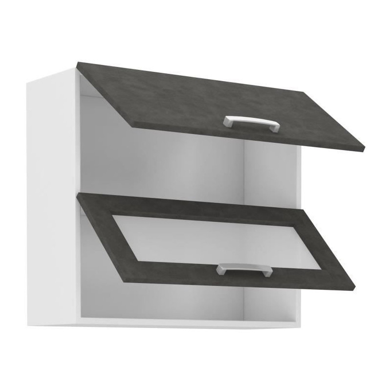 High cabinet 2 tilting doors - L 80 x D 31.6 x H 72 - Mat gray - Lasse